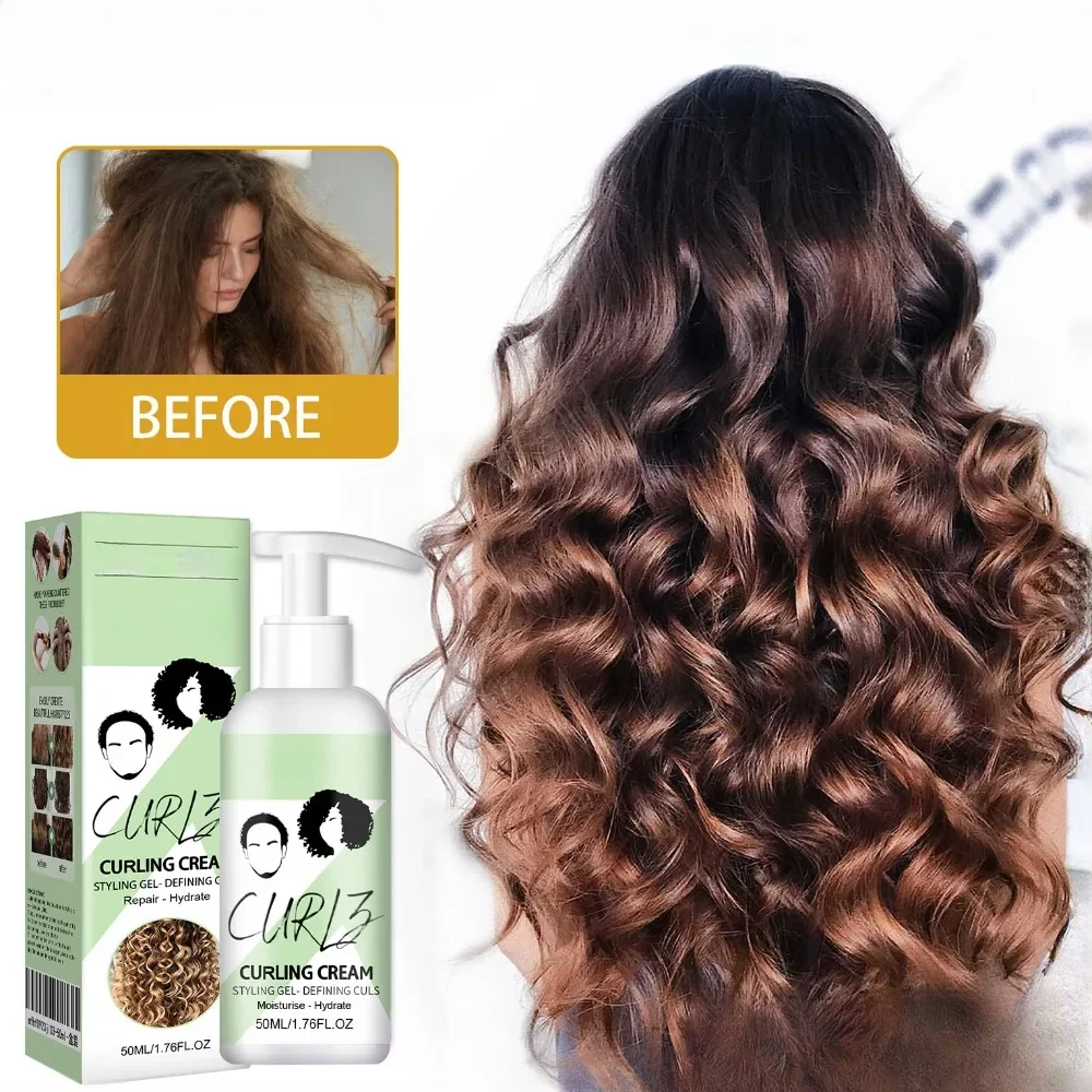 Hair Curling Cream Enhancer Moisturize Styling Repair Curl Hair Volumizing Cream Anti-frizz Resilient Styling Hair Conditioner