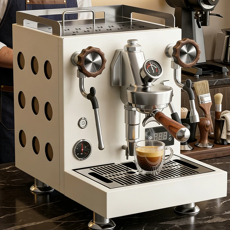 -For E61 Group Head Espresso Coffee Machine Dual Heating System Temperature Control Smart Touch Screen Barista Equipment*