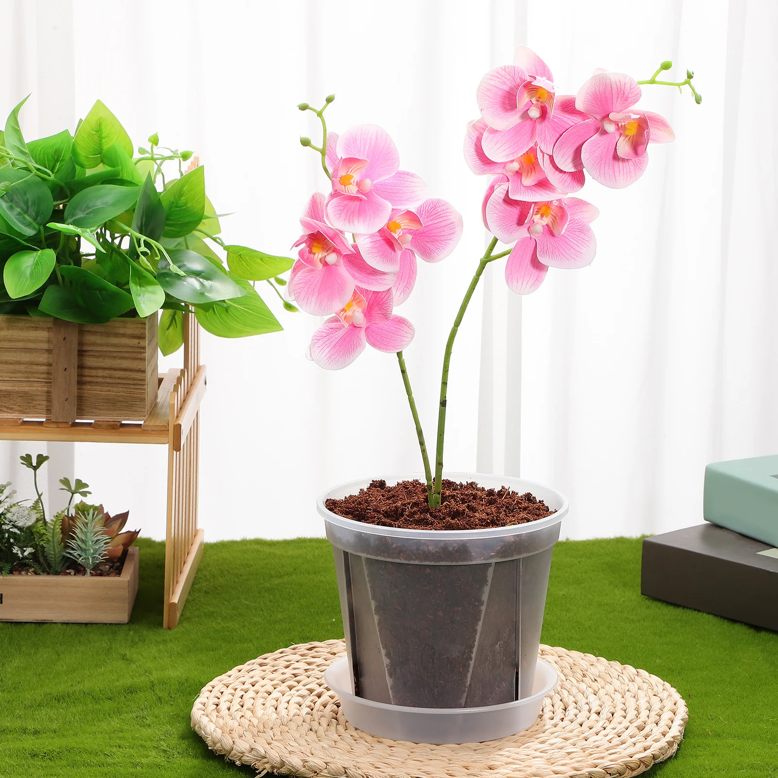 

4 Pcs Breathable Root Control Pot Garden Nursery Pots Plastic Planter Transparent Gardening Flowerpot