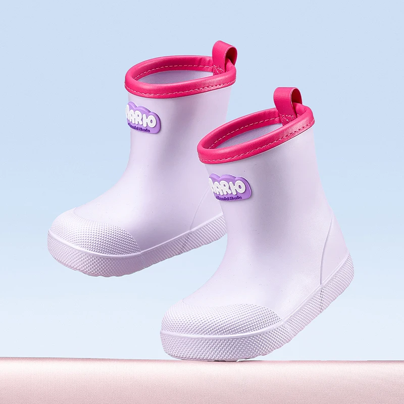 Cheerful Mario Children's rain boots for outerwear baby water shoes