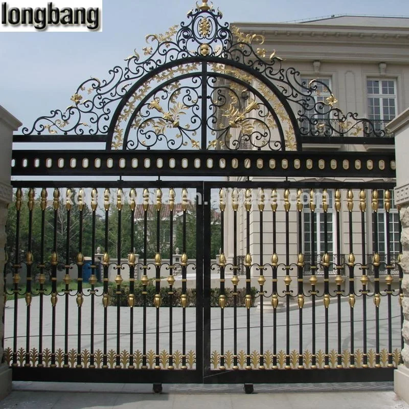 Classic Cast Iron Sliding Gate, Anti Corrosion Garden Steel Door, Heat Treated Custom Height Outdoor Fence Design