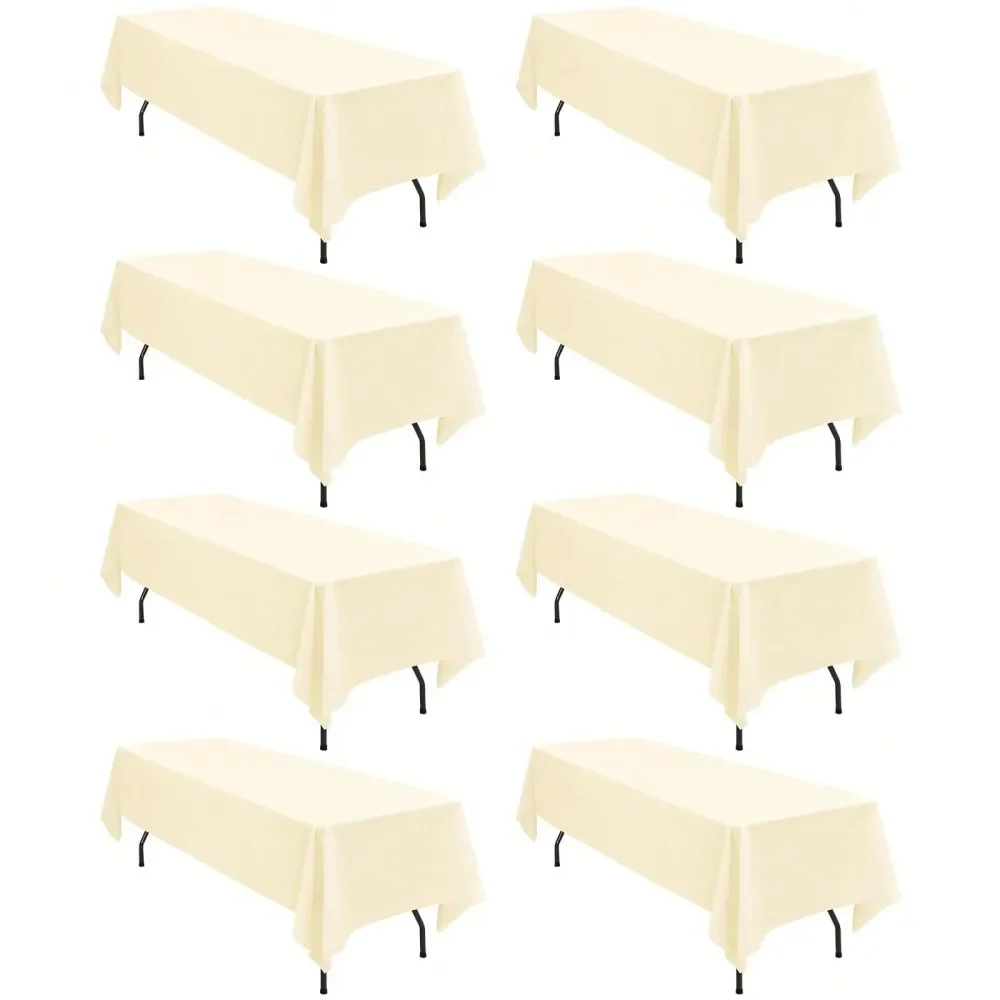 

Набор из 8 прямоугольных скатертей, 60 x 126 дюймов, полиэстеровая скатерть для прямоугольных столов длиной 8 футов, устойчивая к пятнам и складкам.