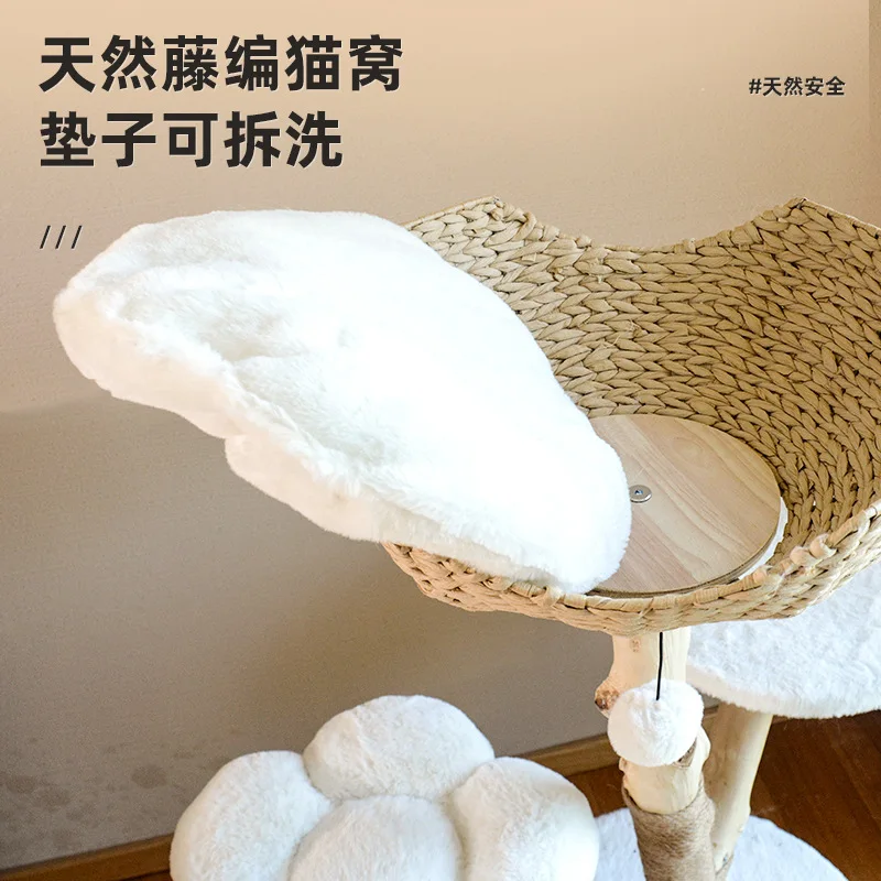 Solid wood cat climbing frame nest tree integrated climbing column multi-layer climbing frame sisal frame