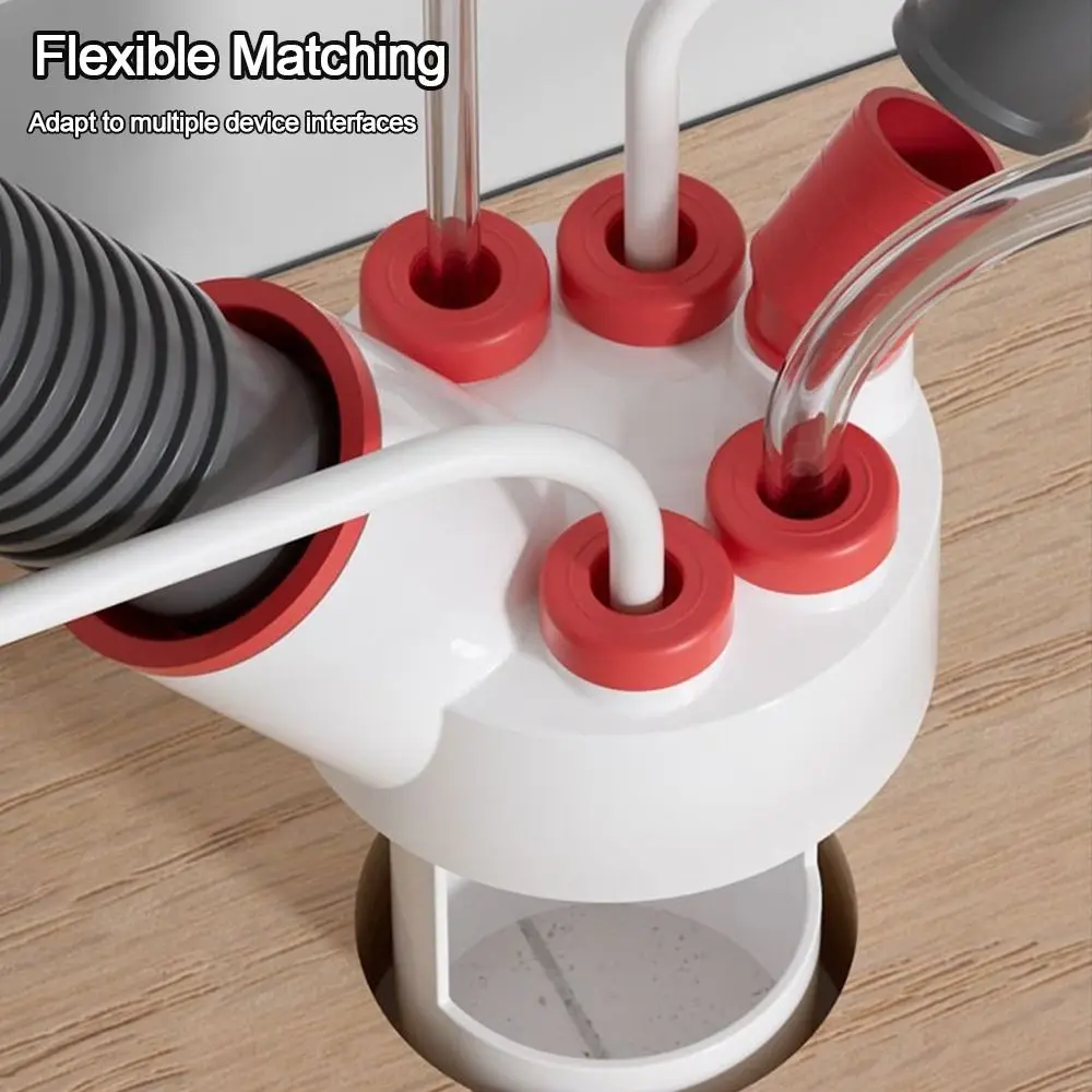 

Six--in-One Sink Drain Pipe Adapter Anti Odor Multifunctional Kitchen Basin Sewer Branch Sealing Ring Drainage Water Pipe Joint