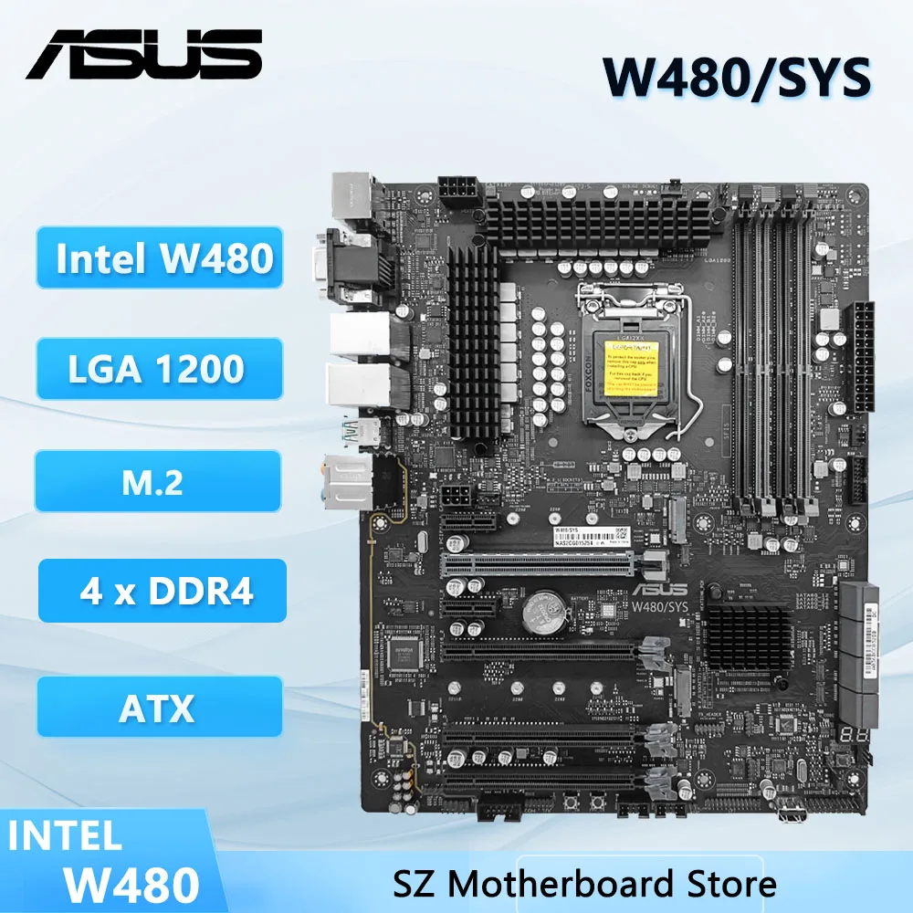 ASUS W480 motherboard W480/SYS Intel W480 LGA 1200 DDR4-2933 ECC Dual M.2 support i3-1030 10325 10400F 11400 11700 11900K ATX