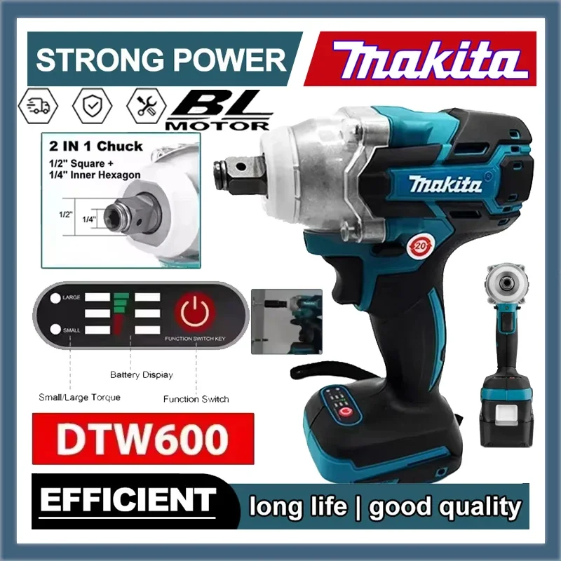 

Makita DTW600 Brushless Electric Screwdriver Rechargeable Drill Driver Compatible with Makita 18V Battery Screwdriver Machine