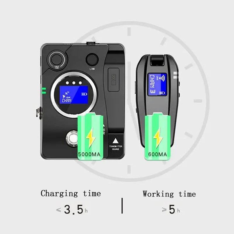 AROMA ARG-07 Guitar Transmission System Wireless Transmisster Receiver Plastic LCD Display 4 Channels 35M Range