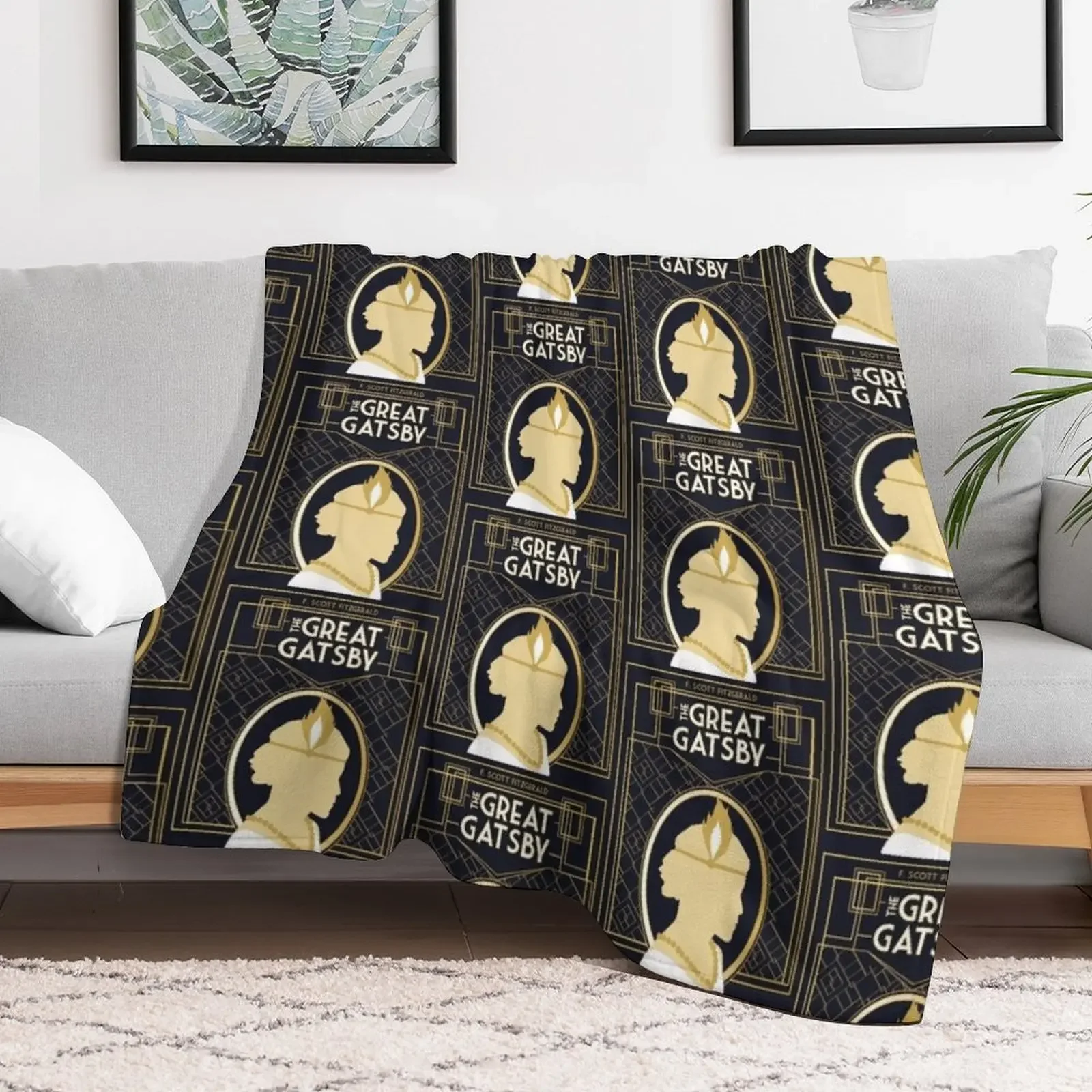 The Great Gatsby - Custom Book Cover Throw Blanket Decorative Sofas Sofa Tourist Flannel Fabric Blankets