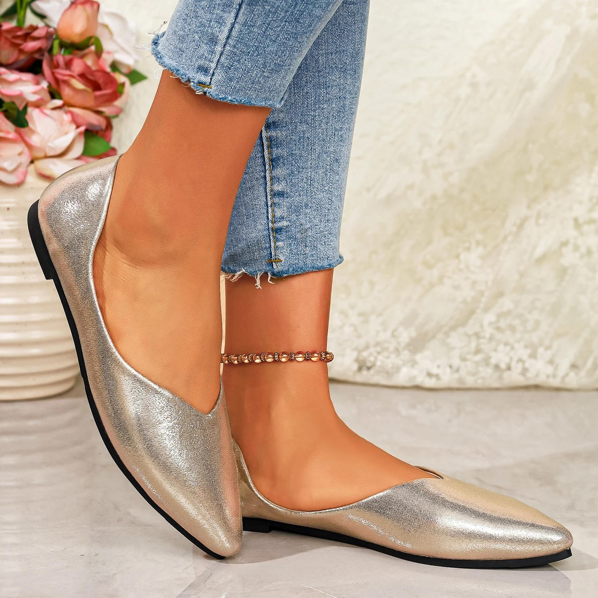 

Spring /Autumn Elegant Pointed Sexy Low Heel Casual Shoes Fashionable Best Selling Plus Size New Comfortable Work Women's Shoes