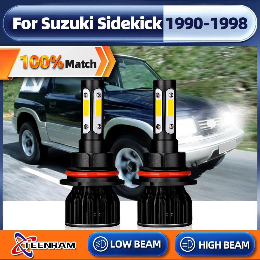 9004 reflektory samochodowe Led 120W 20000lm Canbus Auto żarówki Turbo światła samochodowe dla Suzuki Sidekick 1990-1995 1996 1997 1998
