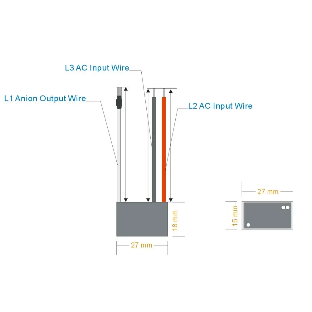 Air Purifier Parts AC220V Negative Generator Module Anion Generator Ionizer Output -4.0kv Ionizer Densisty 3 Million Pcs