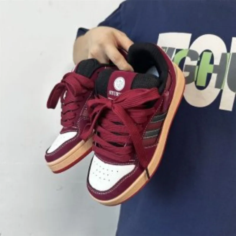 

Retro Couple Bread Shoes Fashion Color Matching Casual Shoes Versatile Wear-resistant Vulcanized Shoes Designer Women's Shoe