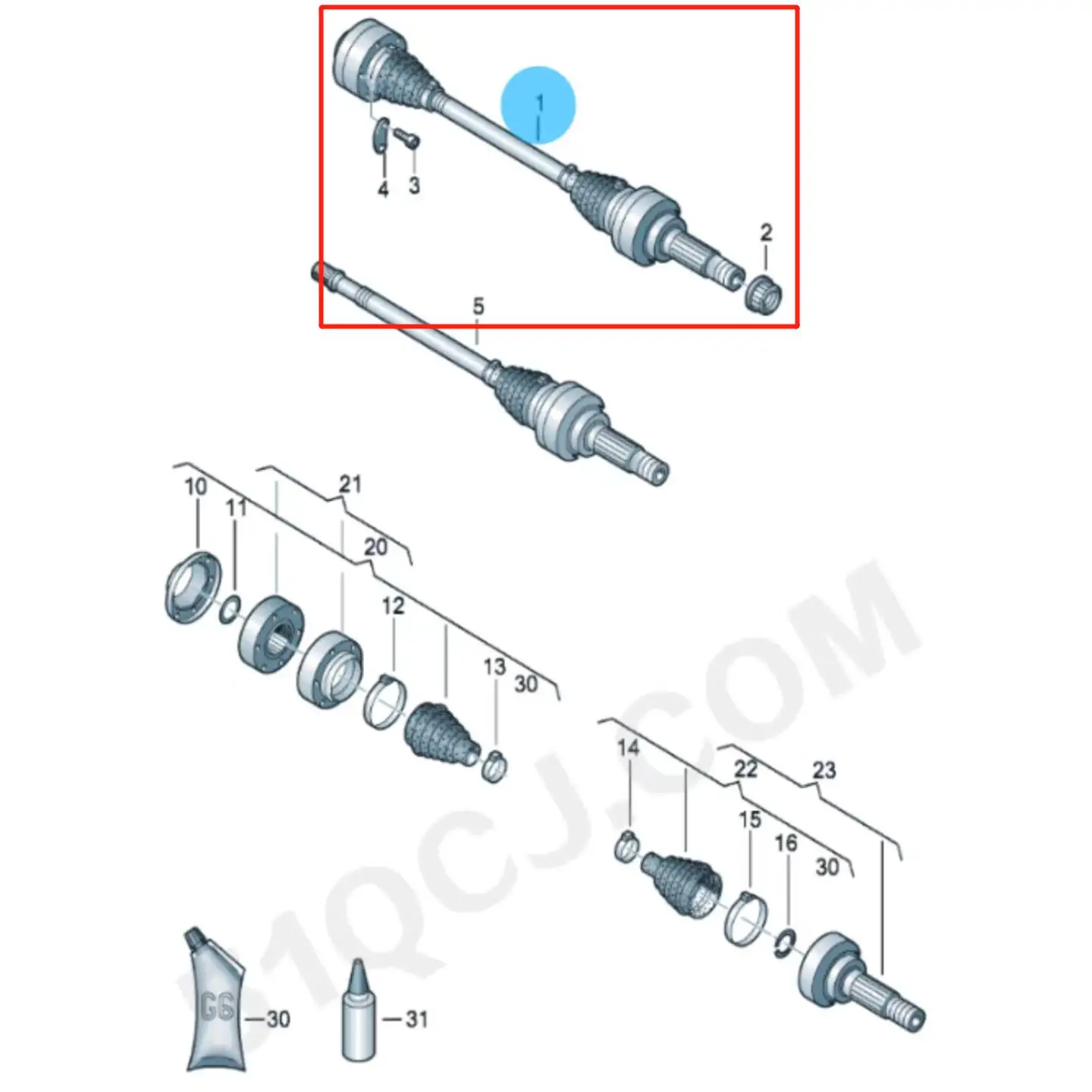 Hot Sale SENP Car Parts Drive Shaft 7L0407271F Axle Shaft Propshaft Propeller Shaft for VW Touareg   Q7  Cayenne
