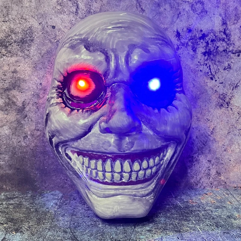 Horror De Exorcist Lachend Gezicht Demon Masker Cosplay Evil Griezelige Schedel Lichtgevende Maskers Halloween Carnaval Party Kostuum Rekwisieten