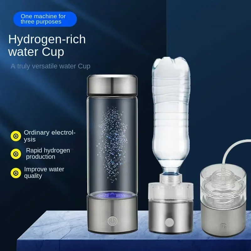 

Hydrogen Enriched Water Cup 3 in1 Hydrogen Water Maker, 3 Minute Hydrogen Production Up to 700~1000PPB with Inhaler USB Charging