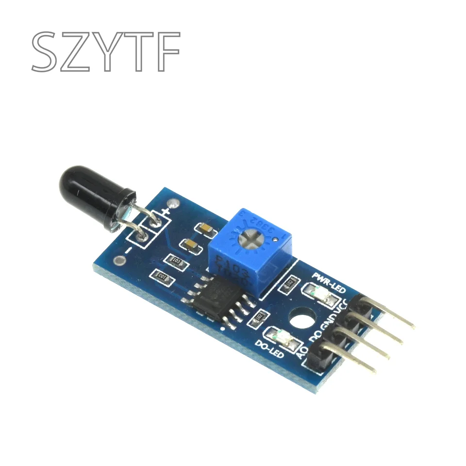 LM393 4 Pin IR Flame Detection Sensor Module Fire Detector Infrared Receiver Module for arduino Diy Kit