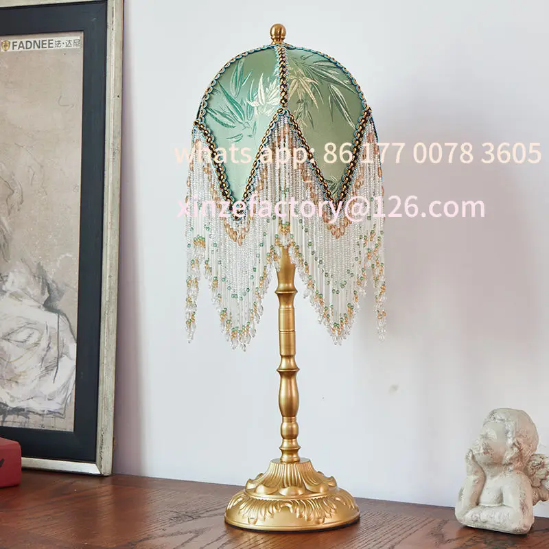 

Customizable American retro national style homestay bedroom living room atmosphere table creative fringed bedside