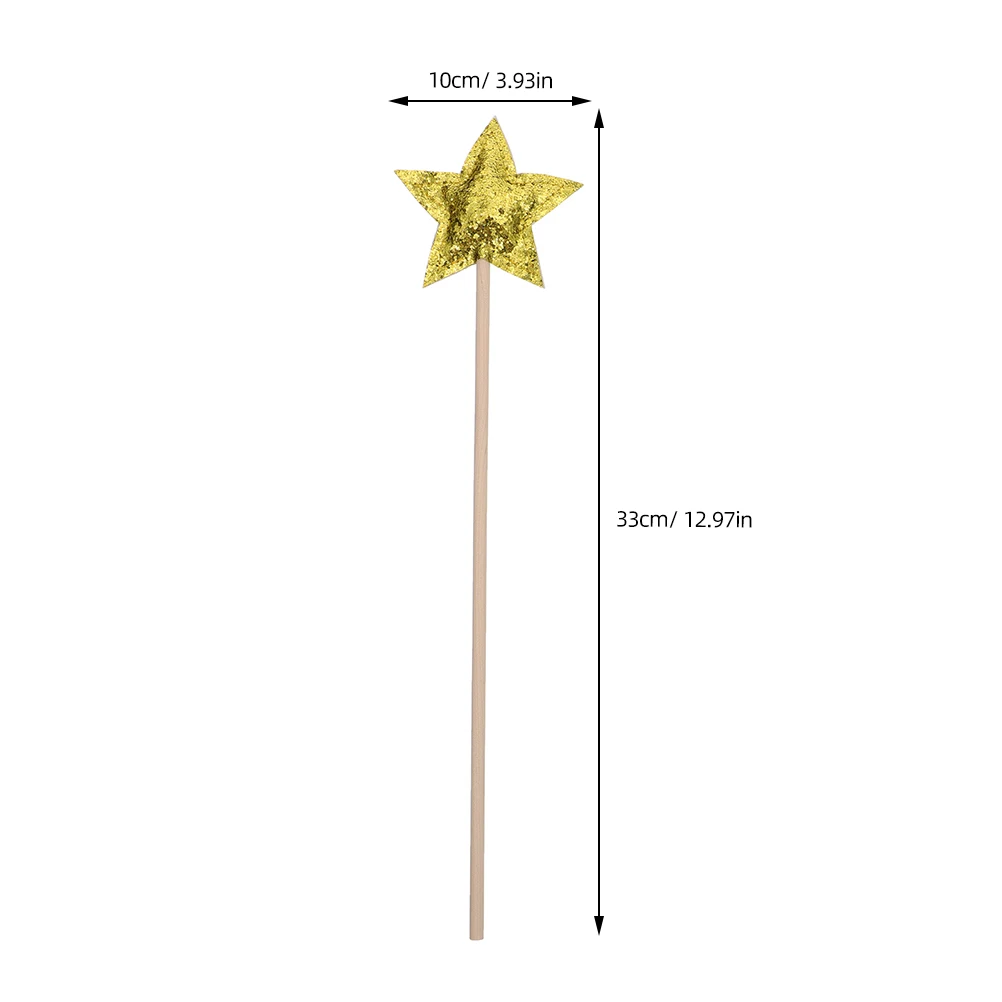 

2Pcs Star Fairy Golden Girl Gifts Cosplay Stick Shaped Party Decorations Child Photoshoot Props