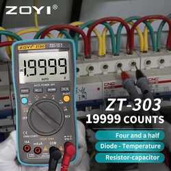 ZOYI ZT301 ZT302 ZT303 Digital Multimeter 8000 19999 Counts True RMS Multi-function AC/DC Voltage Temperature Capacitance Meter