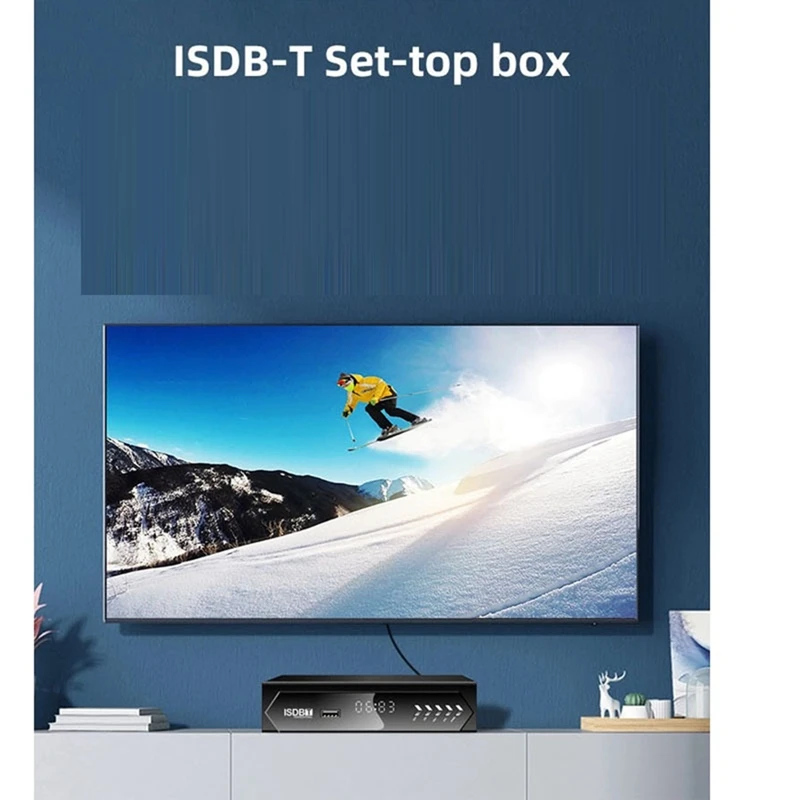 ISDB-T 1080P HD Set Top Box Terrestrial Digital Video Broadcasting TV Receiver With Cable For Brazil/Chile EU Plug