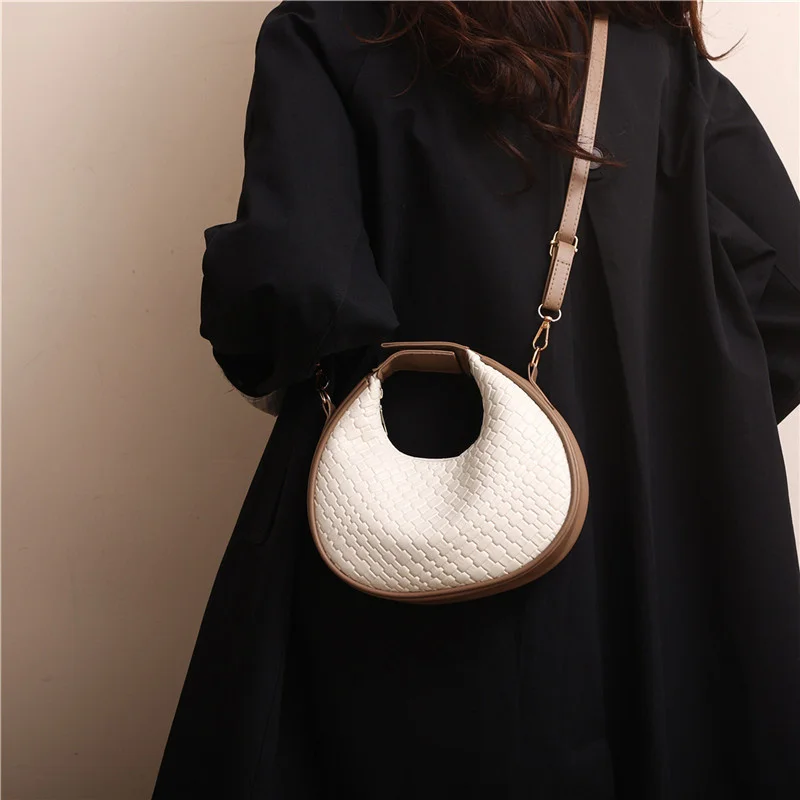 Mode Schwarz Halbmond Tasche Luxus Pu Leder Damen Geldbörsen und Handtaschen Umhängetaschen Frauen Schulter Taschen – Detail 6