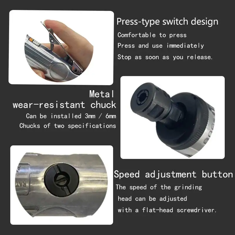 Pneumatic Engraving Grinder, Tire Repair Sander Pneumatic Small Polisher Automobile Repair Tire Polisher Plastic Case Tool Set