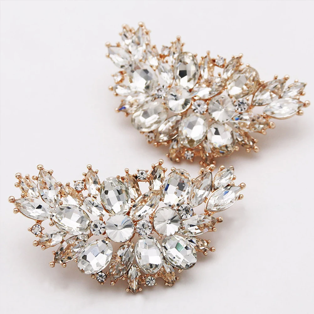 

1 Pair Detachable Shoe Buckle Clips Rhinestone Decorative Charms For Women High Heels Elegant Wedding Party Accessories