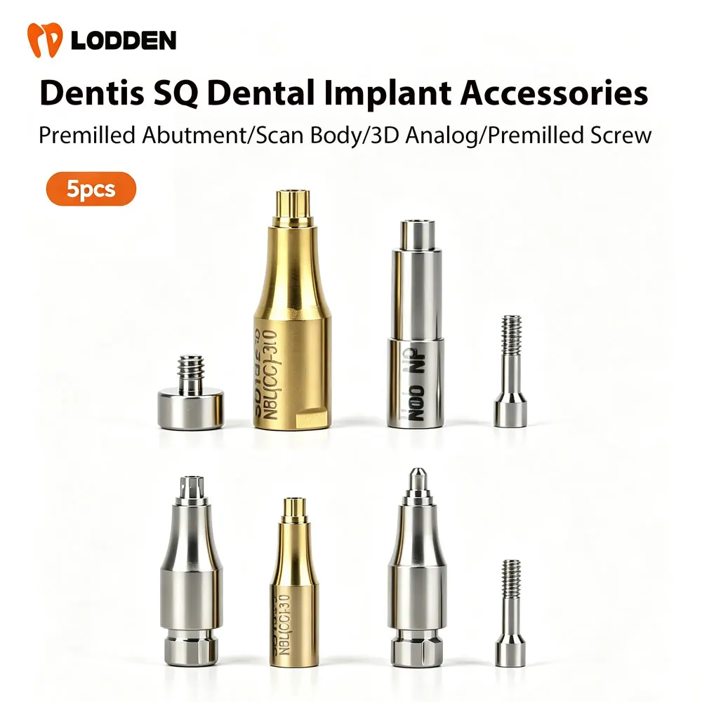 LODDEN 5pcs Dentis SQ Dental Implants Premilled Abutment/Scan Body/3D Analog/Analog CAD CAM Hex odontologia Titanium Blank