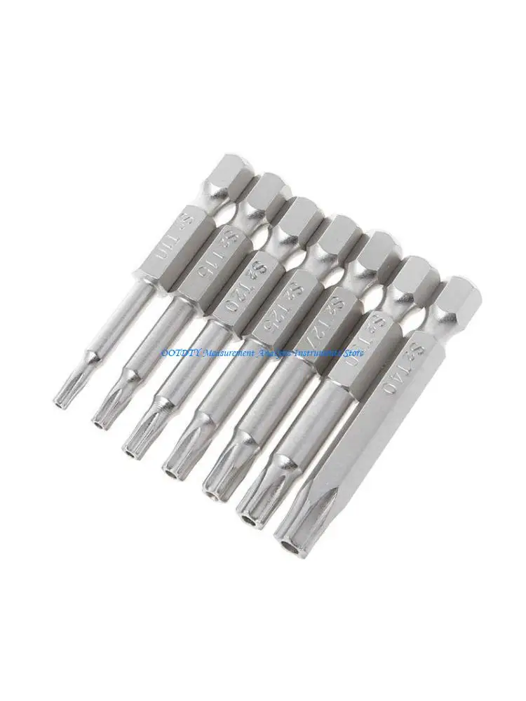 367D 7Pcs Star Drill Bits Screwdriver Shank Hand Tools Five-pointed Star Bor