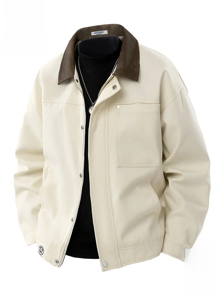 

Мужская повседневная куртка Paul Frank Premium Workwear: новая модель с воротником, свободного кроя, с принтом обезьяны, из хлопка, с длинными рукавами, осенняя