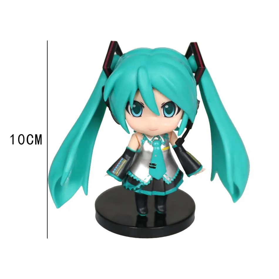 Anime New Hatsune Miku Figure Mini Character Ornaments Kawai Pink Green Hatsune Home desk Decoration giocattolo per adulti regalo di compleanno per