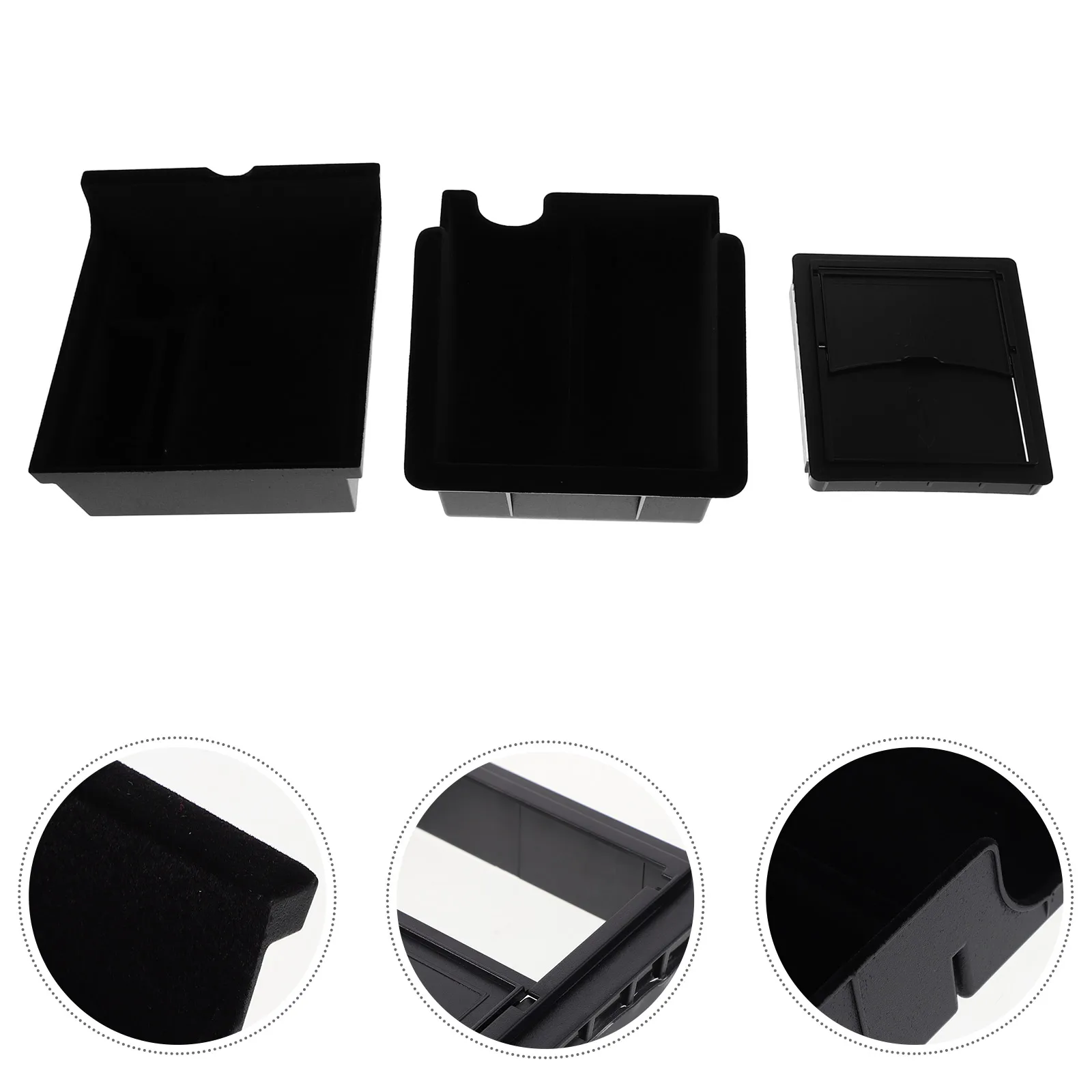 

3 Pcs Central Control Storage Organizer Center Console Hidden Compartment Middle Flocking Organizers and