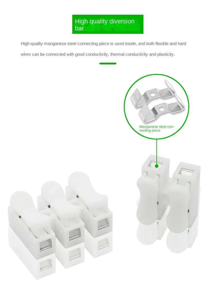 5Pcs CH-2 CH-3  CH-4 Spring Wire Quick Connector 2P 3P Electrical Crimp Terminals Block Splice Cable Clamp Easy Fit Led Strip