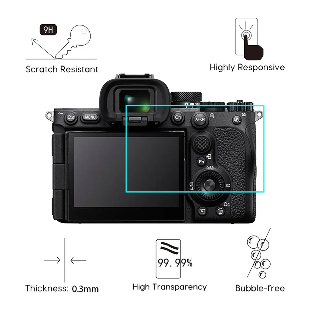 1PCS Tempered Glass For Sony Alpha A7RV A7R5 A7IV A7M4 A7M3 A7M2 A7II A7III A7R2 RX100 ZV1 M6 M7 Screen Protector Camera Film