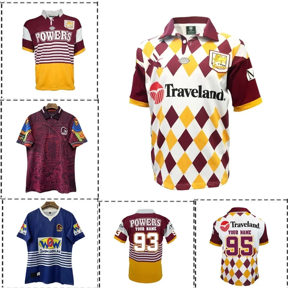 

1993-1995 1993-1995 Brisbane Broncos Retro Rugby Jersey - Men Retro Rugby Jersey - Mens Size:S-5XL（Print Name Number）Top Quality