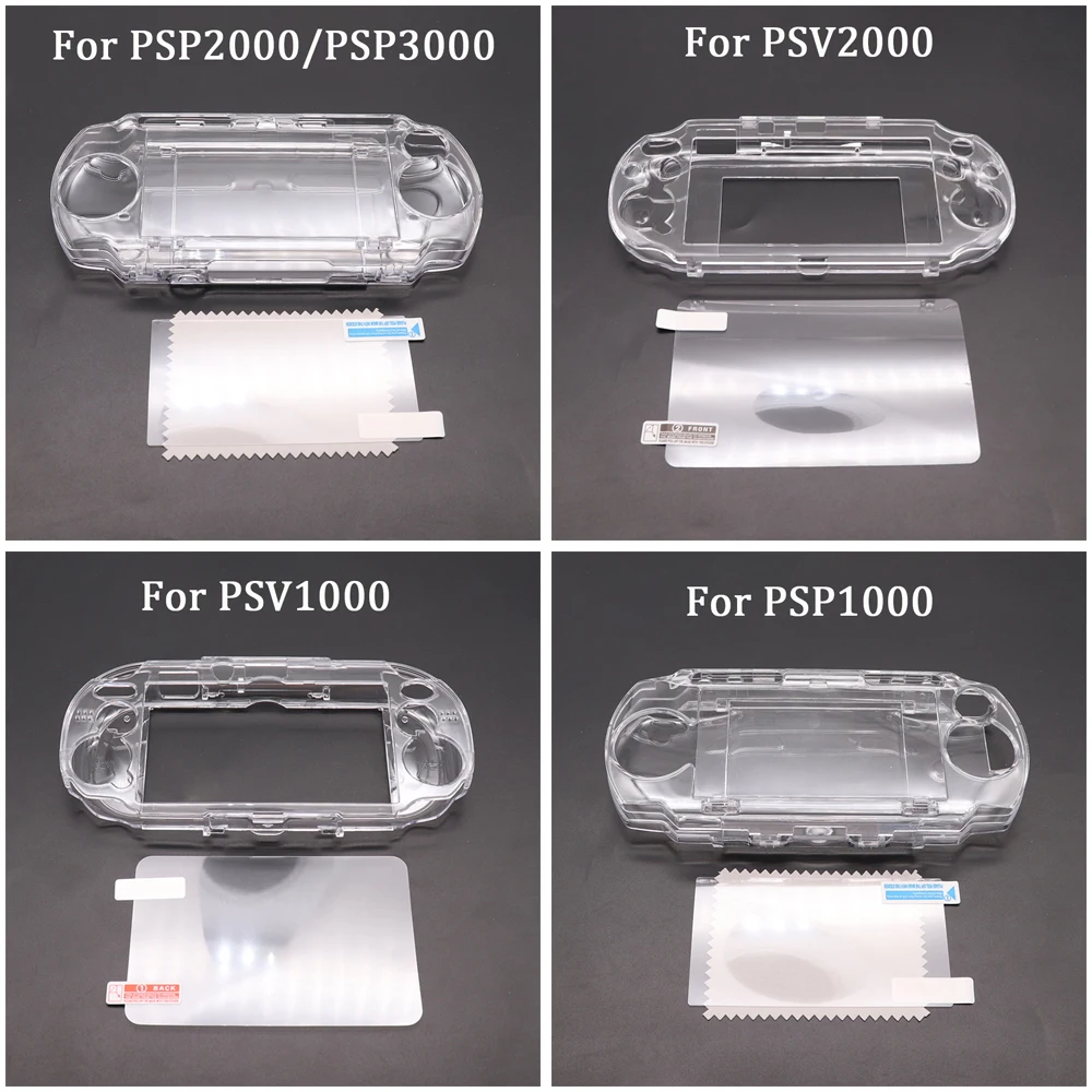Klare Kristallhülle, Hartschale für PSV 1000 2000, transparente Schutzabdeckung für PSP 1000 2000 3000 mit Displayschutzfolie