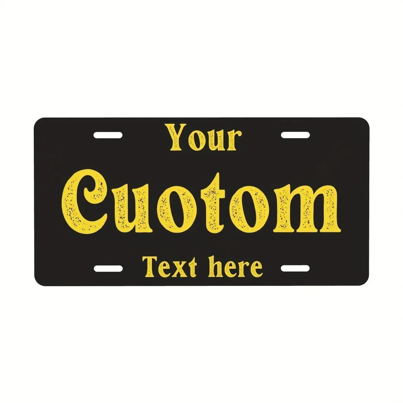 [2D Flat] Personalized Retro Cursive Text Metal License Plate Custom Words Wall Decor (Only For Decoration)