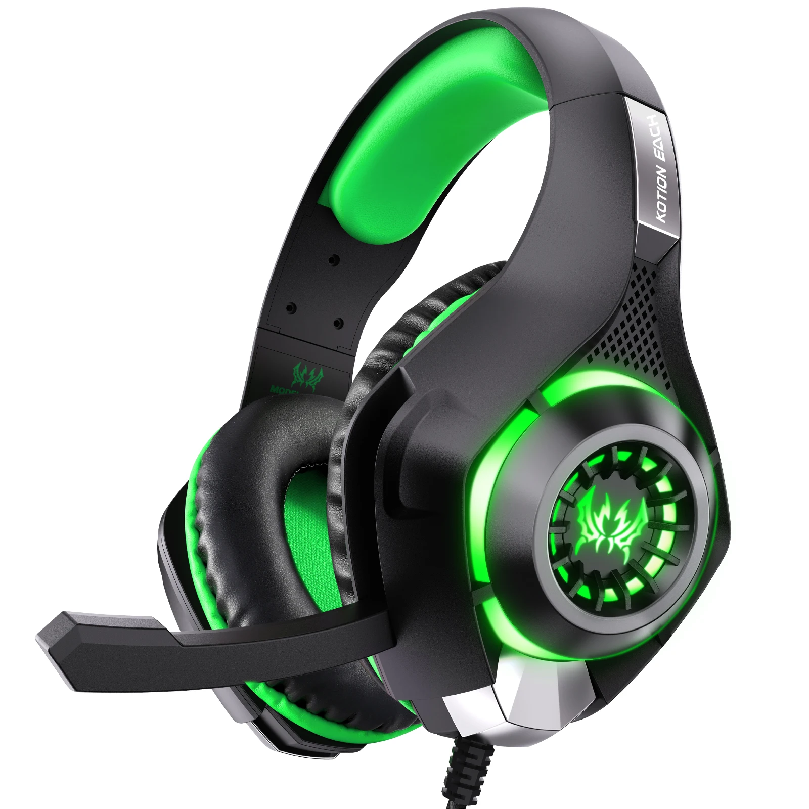 Cuffie da gioco stereo Gs400 cablate con microfono Luce a LED con cancellazione del rumore per Ps5 Ps4 Pc Xbox One Switch