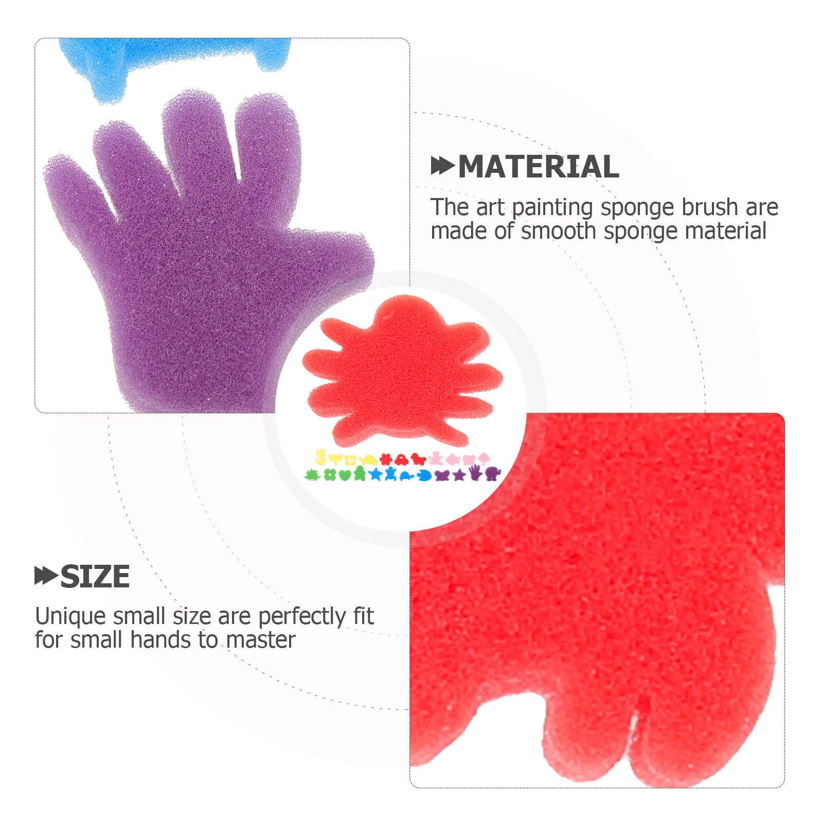 

24Pcs Colorful Art Painting Sponge Brush Set Small Animal Shape Patterns DIY Drawing Graffiti Tools for Kids Creative Expression