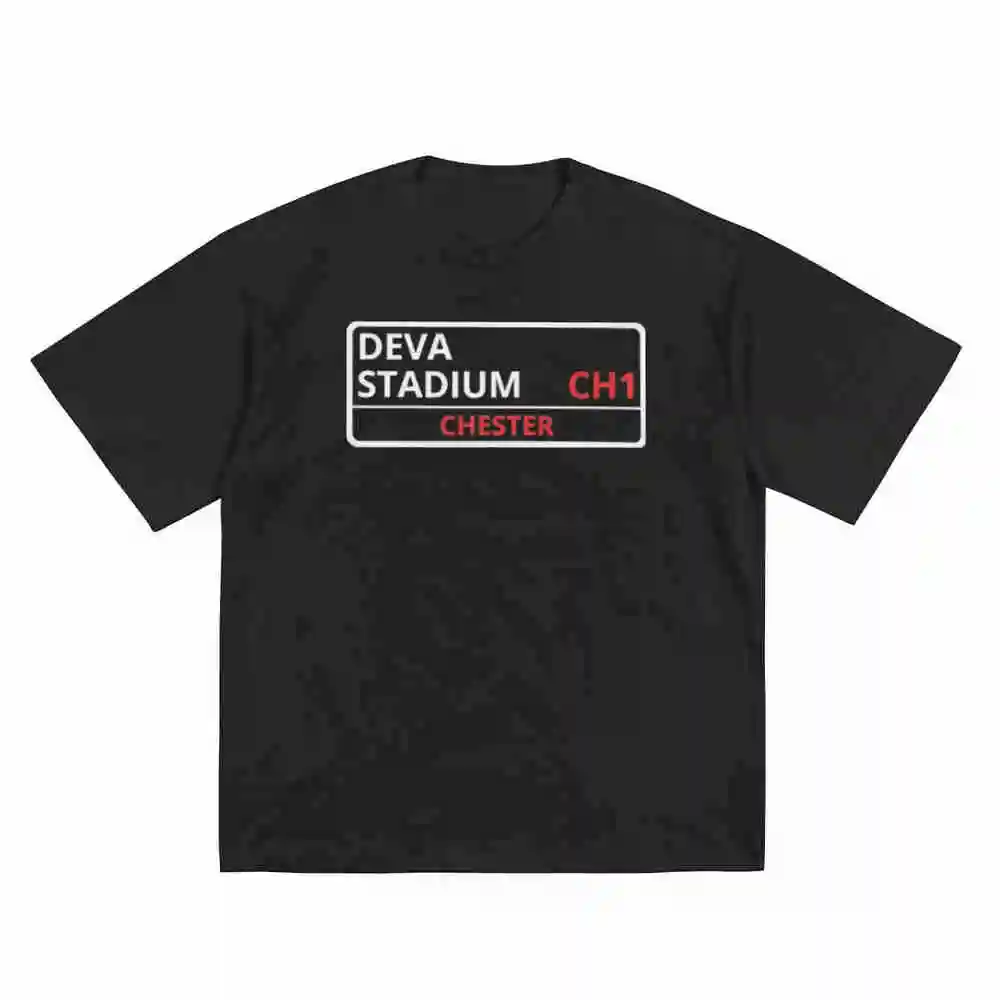 Chester Deva Stadium Street Sign Football Short Sleeve Tee 100% Cotton T-Shirt