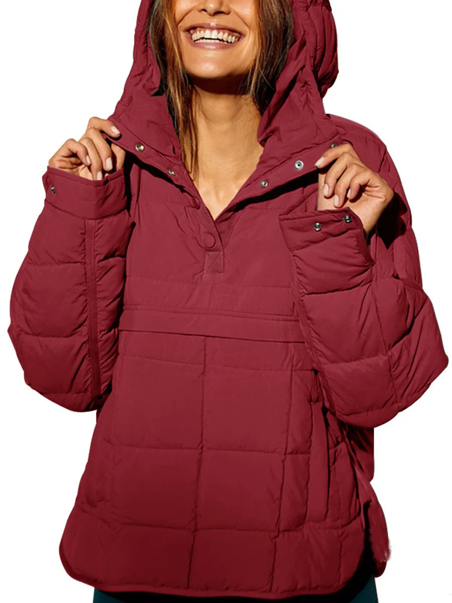 Women's Solid Color Hoodie Long Sleeve Cotton Jacket Autumn Winter New 2026 with Head Pocket Fashionable Comfortable