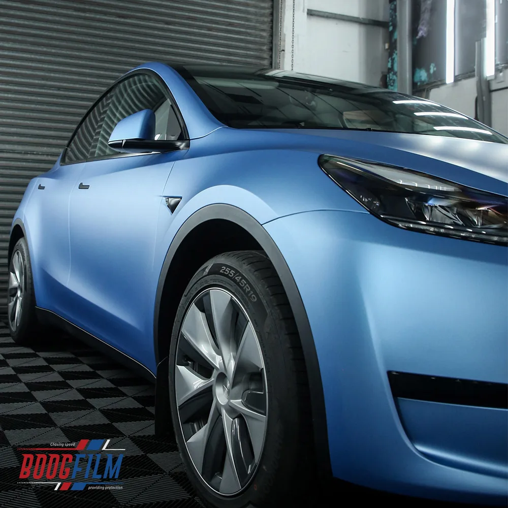 Boogfilm filme que muda de cor, sem bolhas de ar, envoltório de vinil para carro, cetim, azul, proteção original, pintura anti-arranhões, filme de embrulho de carro