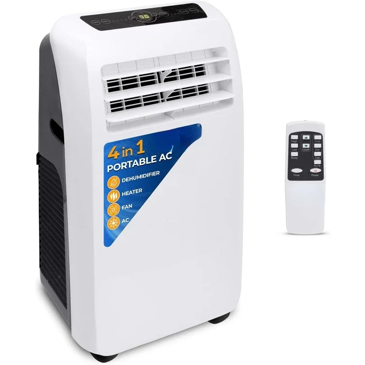 Small Air Conditioner Portable 10,000 BTU with Built-in Dehumidifier + Heat - Portable AC unit for rooms up to 450 sq ft