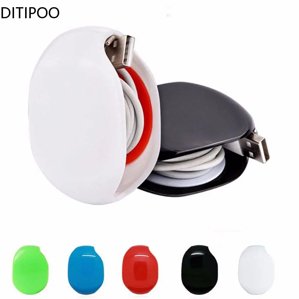 Automatic Closing Cable Cord Wire Organizer Bobbin Winder Earphone Wrap For Headphone Storage Cable Winder