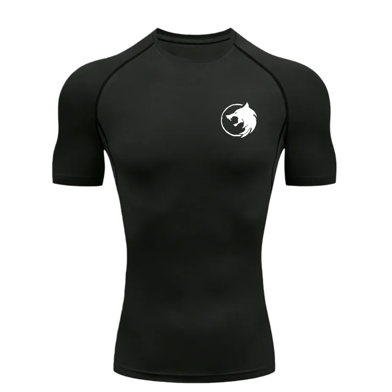 

Wolf Head 2026 Men's Sports T-shirt Training Fitness Compression Workout T-Shirt Rashgard Tops Quick Dry Short Sleeve T-Shirt