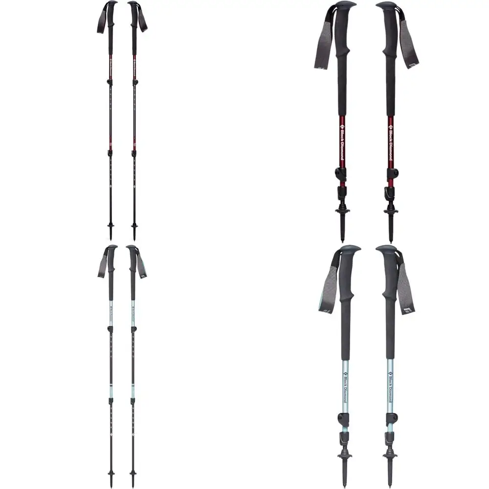 Bastones de senderismo de aluminio ligeros para mujer con diseño plegable y ajuste FlickLock para senderismo de montaña