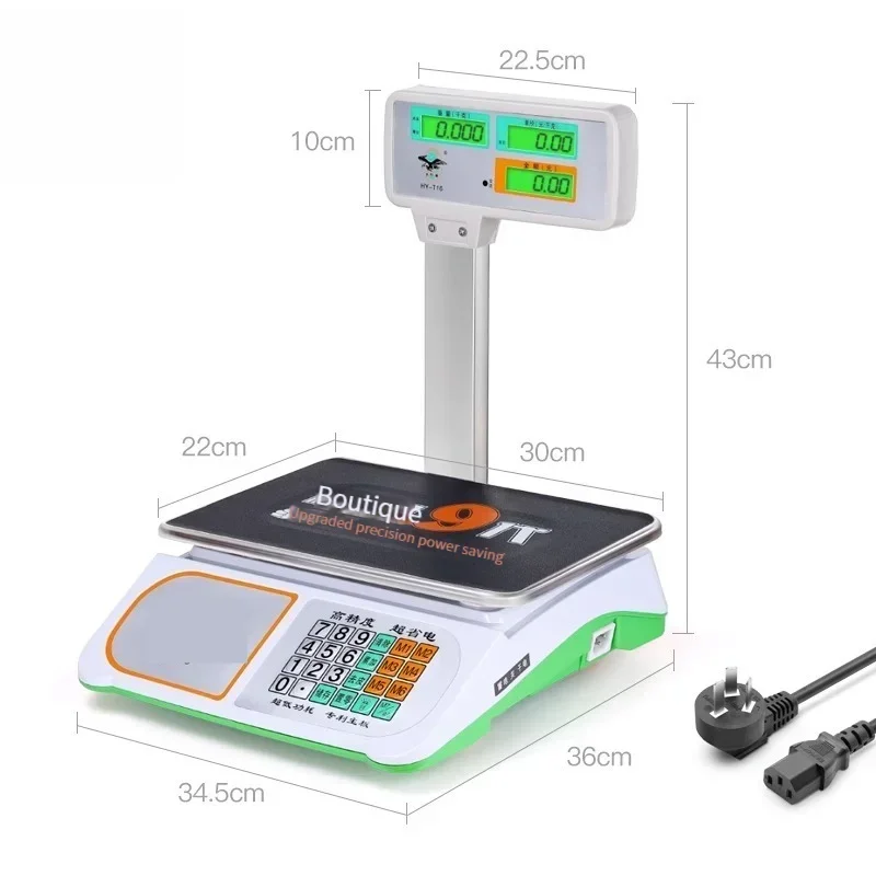 Báscula electrónica de poste vertical, báscula electrónica de pesaje de alta precisión, báscula de plataforma de pequeña escala para verduras domésticas