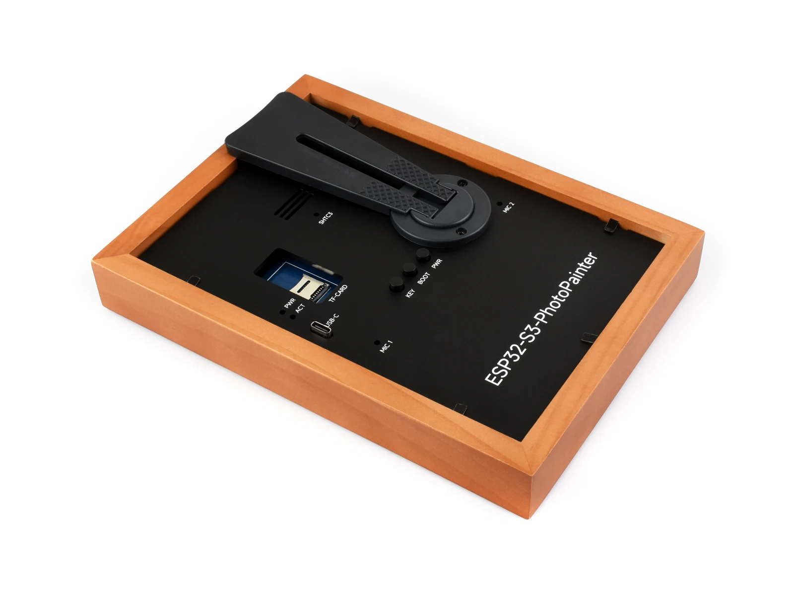 ESP32-S3-PhotoPainter 7,3 inch E6 Full Color E-paper-display met massief houten fotolijst, ultralange stand-by, resolutie 800 × 480