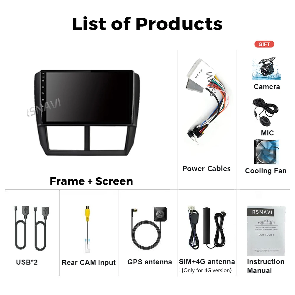 Android 16 Carplay Auto Car Radio Multimedia Player For Subaru Forester Impreza 2007 - 2013 2din Autoradio Stereo Head Unit