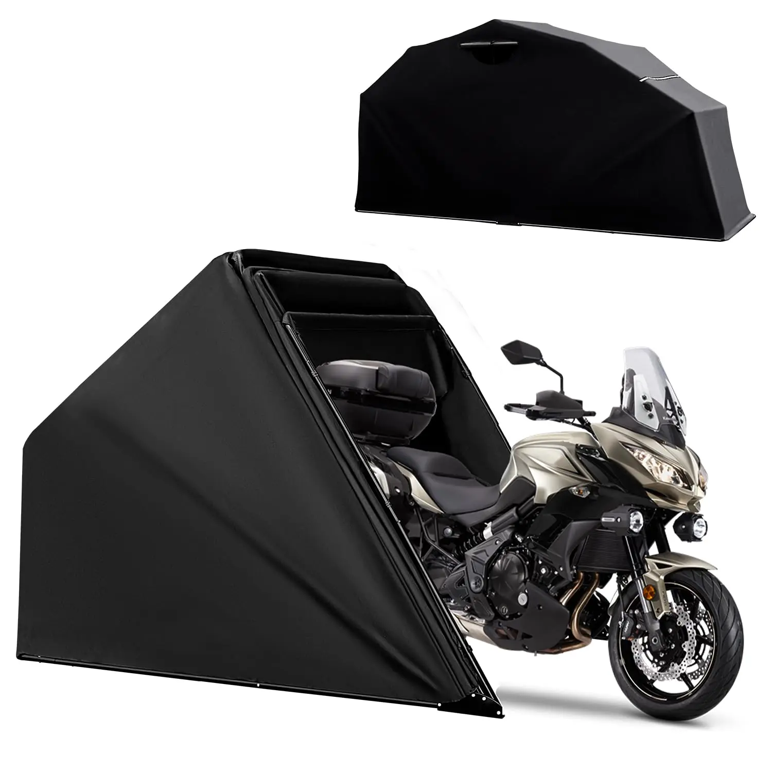 Motorcycle Storage Shelter Shed 4.5x11FT Motorcycle Garage Tent | 600D Oxford Fabric Cover, UV Cut, 2000mm Waterproof